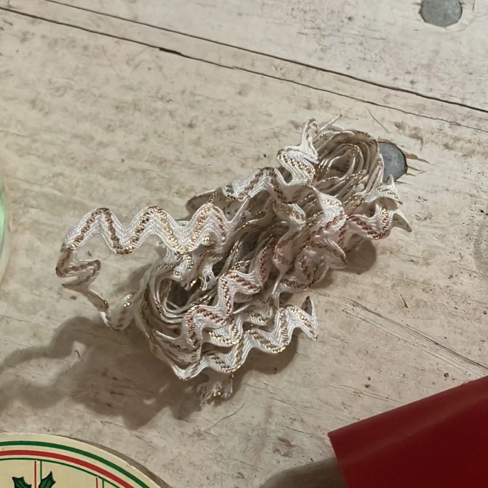 Vintage Used Ribbon Lot Christmas, Satin, Red Velvet
